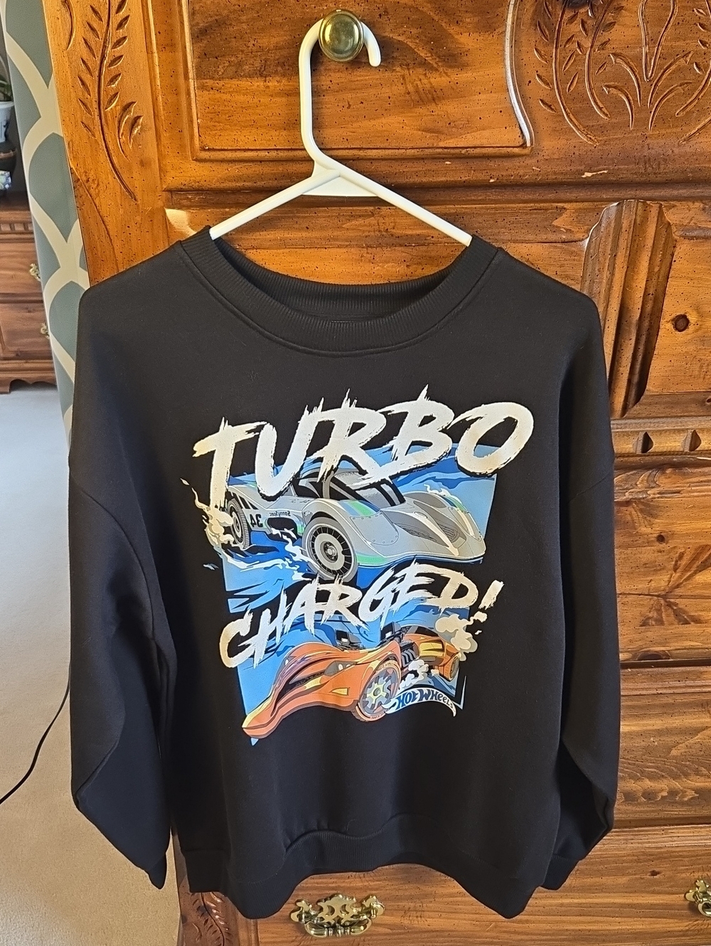 NWT HOT WHEELS GRAPHIC CREW NECK SWEATSHIRT TURBO CHARGED MEN'S SMALL